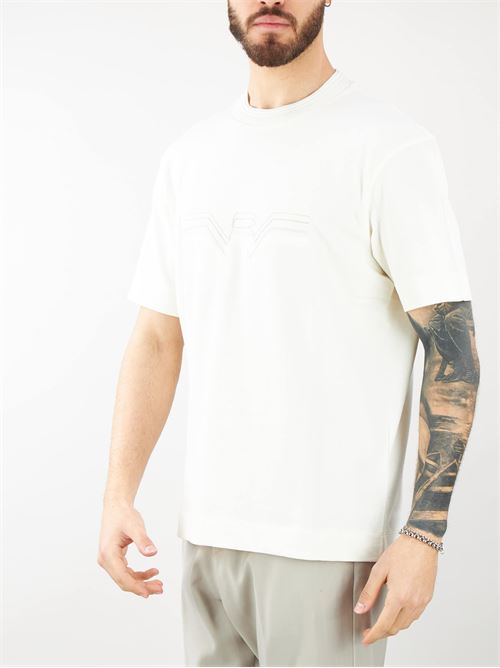 T-shirt in jersey heavy con aquila degradé multitexture Emporio Armani EMPORIO ARMANI | T-shirt | 3D1T891JWZZ128